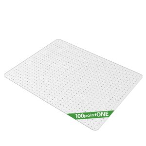 100pointone chair mat for carpet - 46" × 60" clear office chair mat for low pile carpeted floors (rectangle)