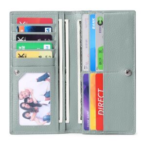 GOIACII Wallets for Women RFID Blocking Ultra Slim Real Leather Credit Card Holder Clutch