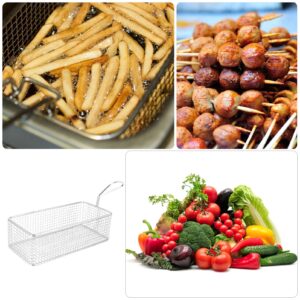 YARDWE Snack Serving Round Serving Tray Frying Basket for Pot Deep Fryer Basket Turkey Fryer Basket Food Tray French Fries Basket Stainless Steel Fry Basket Frying Pan Rectangle