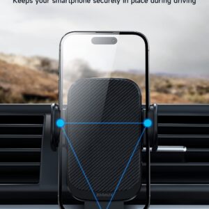 ZOOAUX Wireless Car Charger Vent Mount, 15W Fast Charging Auto-Clamping Car Mount, Air Vent Car Phone Holder for iPhone 15/15 Pro/14/13 Pro/XS/XR/X/8,Samsung S24/S23/22/S21/S10 (Black)