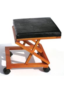 epc rolling adjustable solid wood fold-a-way leather cushion foot rest
