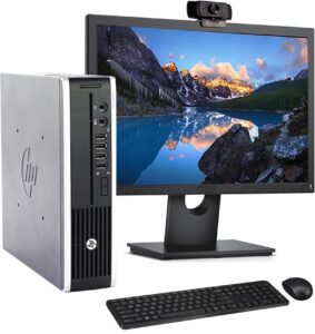 hp 8200 usff computer desktop pc, intel core i5 3.1ghz processor, 8gb ram, 320 gb hard drive, wifi | bluetooth, 1080p webcam, wireless keyboard & mouse, 22 inch monitor, windows 10 (renewed)