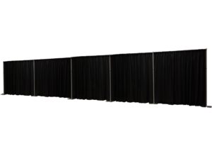 onlineeei8 foot tall fixed height collapsible pipe and drape backdrop kit 8x50 (black drapes) (bbd9990850cdpr750)