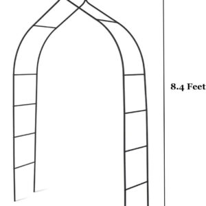 Giantex Set of 2 Metal Garden Arbor Wedding Arch, 8.4 Ft High x 4.6 Ft Wide, Pergola Arbor for Climbing Plant Roses Vines, Indoor Outdoor Garden Patio Bridal Party Decoration Wedding Arch (2)