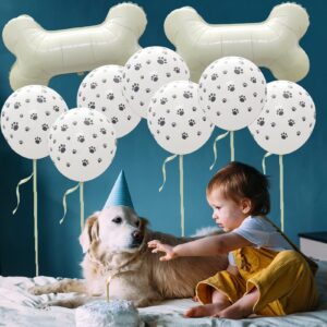 44PCS Dog Themed Balloons Party Supplies Decorations Pets Dog Paw Print Bone Shaped Baby Shower Birthday Party Favors