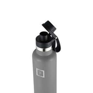 IRON °FLASK Spout Lid 2.0 for Narrow Mouth, Insulated Sports Water Bottles, Canteen Standard, Chug Lid, BPA Free 2 Lids (Midnight Black)