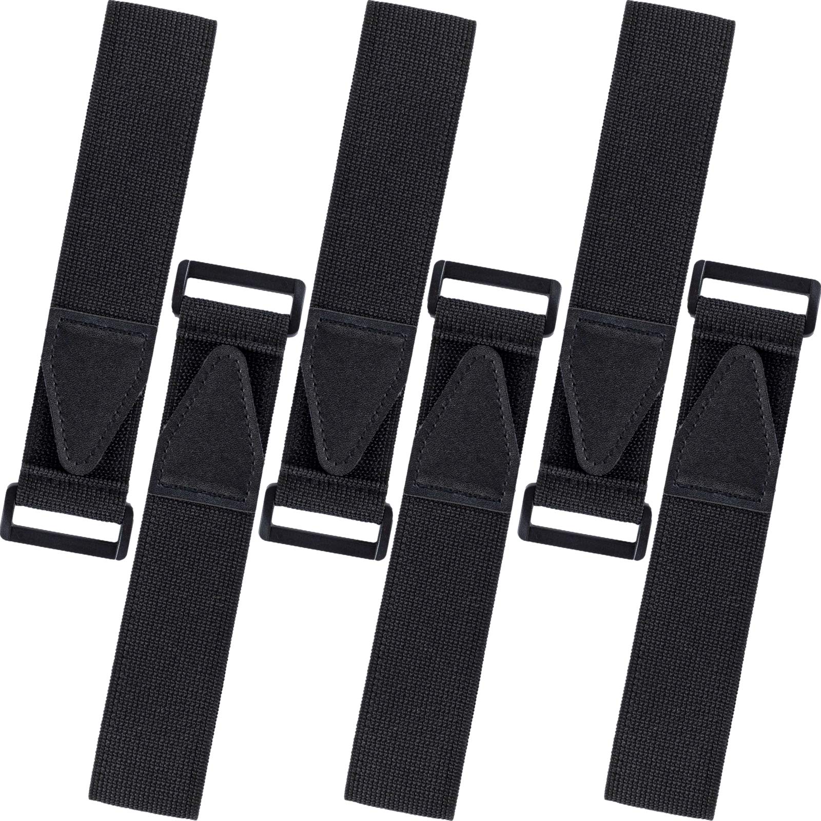 6 Pcs Bicycle Pant Leg Straps Adjustable Cycling Ankle Safety Band Multipurpose Black Elastic Magic Fastening Belt with Buckle for Riding Climbing Fishing Outdoor Sports (1.5”x13.8”)