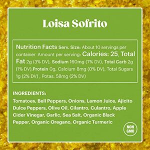 Loisa Sofrito Cooking Sauce, Non-GMO, No-MSG, No Preservatives, No Artificial Coloring, No Artificial Flavors, Vegan, Pure Latin Flavor, 12 oz, Pack of 1