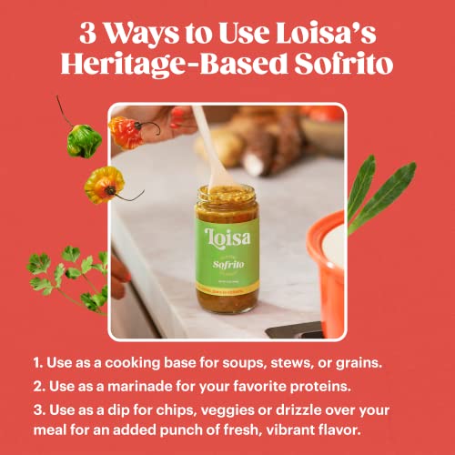 Loisa Sofrito Cooking Sauce, Non-GMO, No-MSG, No Preservatives, No Artificial Coloring, No Artificial Flavors, Vegan, Pure Latin Flavor, 12 oz, Pack of 1