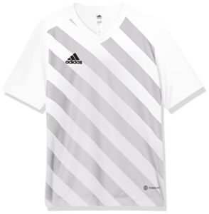 adidas kids' entrada 22 graphic jersey, white/team light grey, large