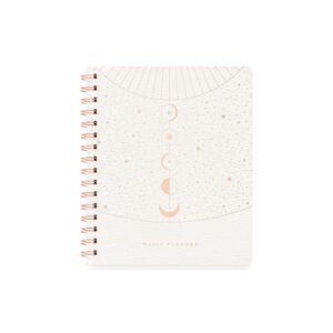 fringe studio non-dated daily planner, faux leather cover, moon phase dust", 160 pages, 6" x 7.25" (877006)