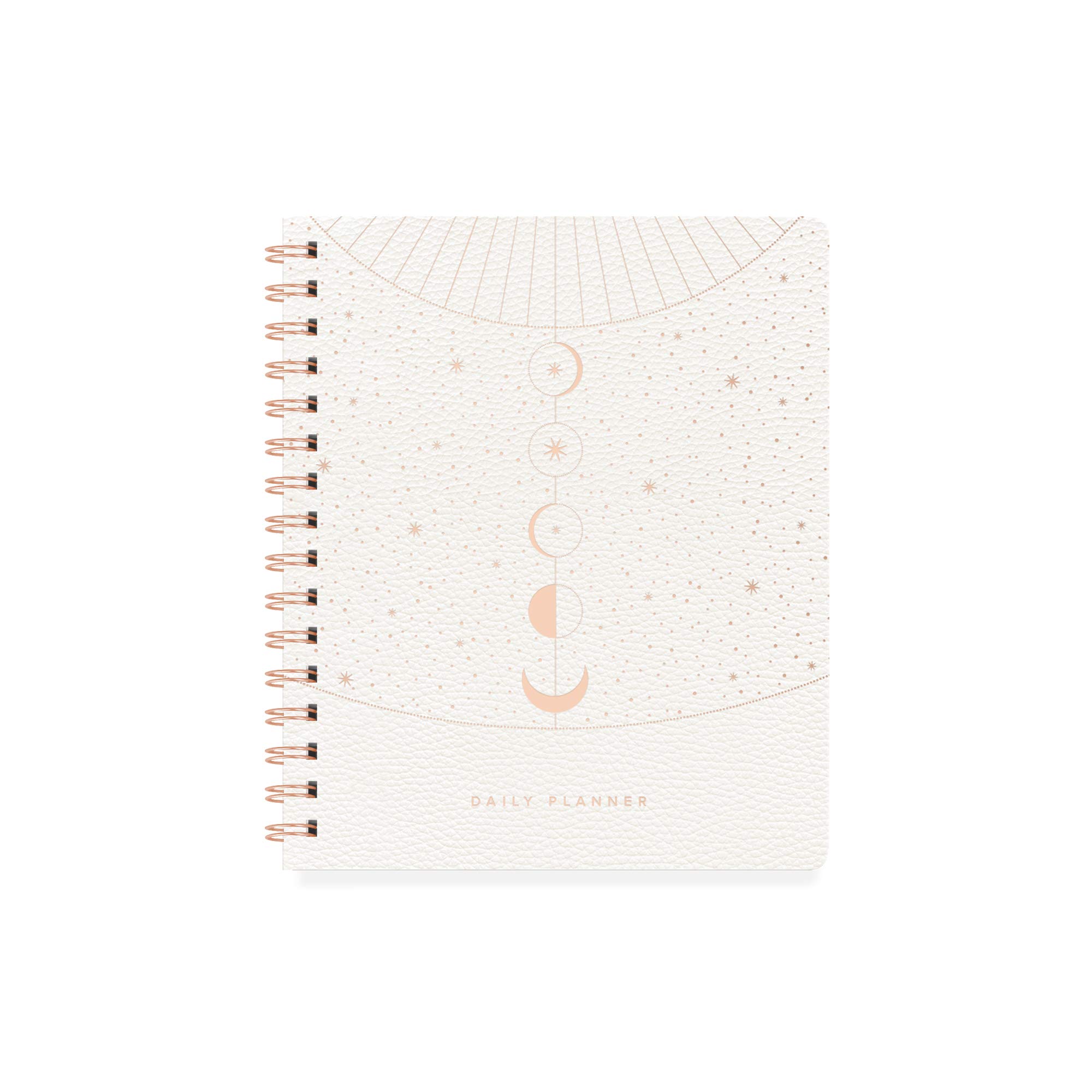 Fringe Studio Non-Dated Daily Planner, Faux Leather Cover, Moon Phase Dust", 160 Pages, 6" x 7.25" (877006)