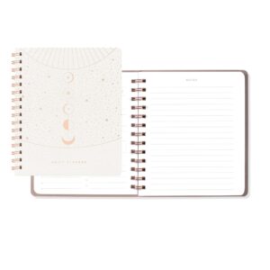 Fringe Studio Non-Dated Daily Planner, Faux Leather Cover, Moon Phase Dust", 160 Pages, 6" x 7.25" (877006)