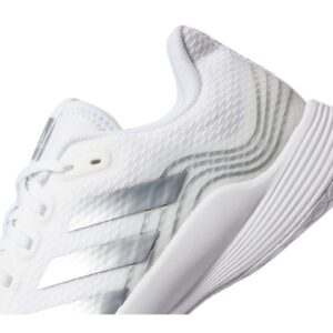 adidas Women's Novaflight Volleyball Sneaker, White/Silver Metallic/White, 8