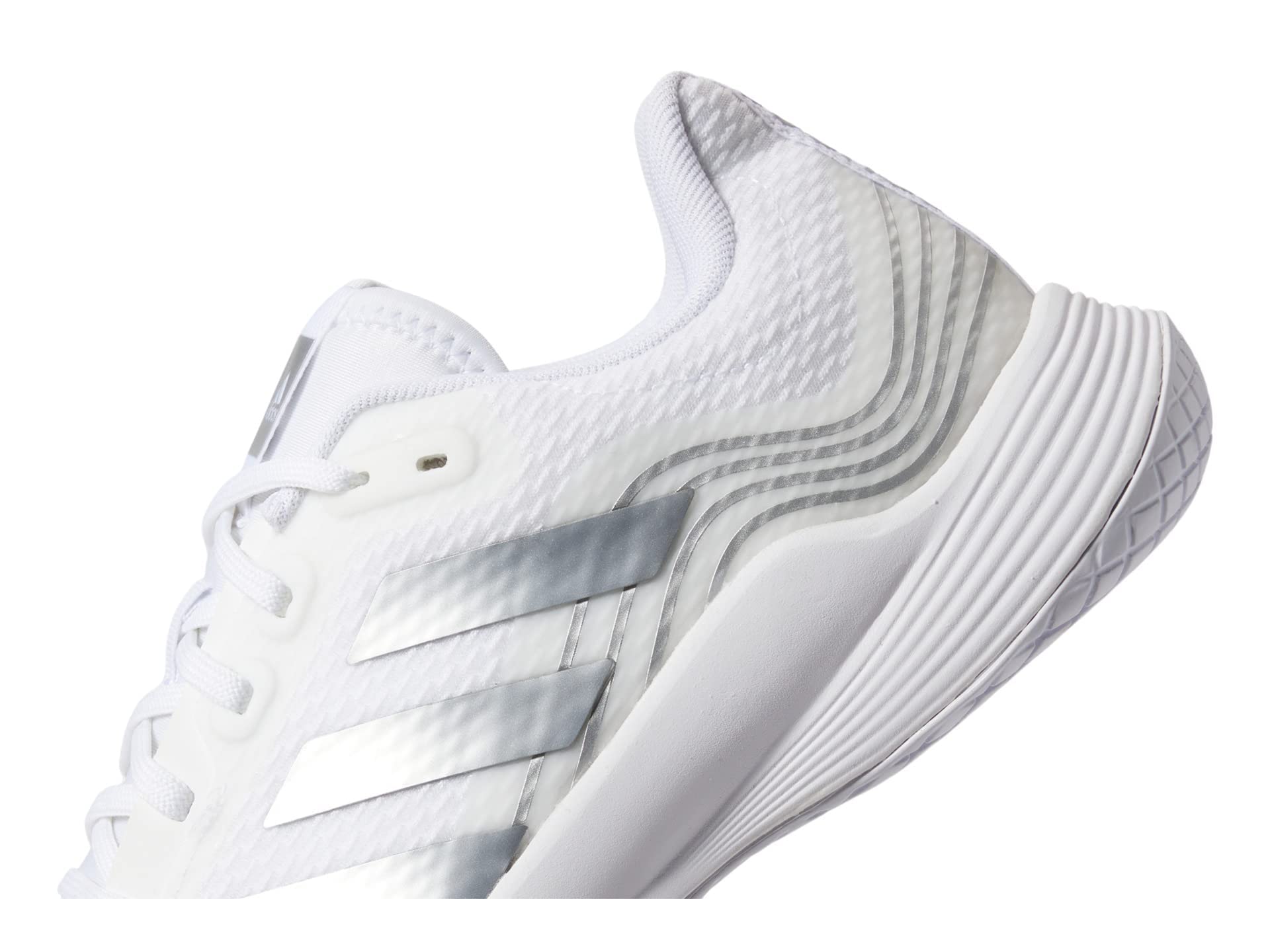 adidas Women's Novaflight Volleyball Sneaker, White/Silver Metallic/White, 8