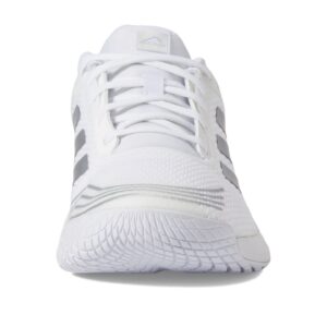 adidas Women's Novaflight Volleyball Sneaker, White/Silver Metallic/White, 8