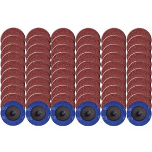 tshya quick change roll lock disc, 60 pcs 60grit 2 inch sanding discs aluminum oxide coated die grinder accessories, for surface prep (p60)