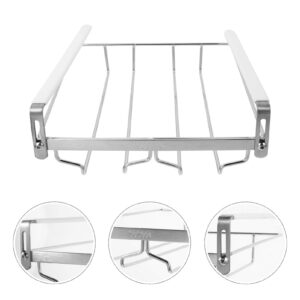 Hemoton 1pc Wine Glass Holder Wire Storage Shelves Metal Hanger Wine Glasses Holder Under Cabinet Glass Rack Glass Holder for Bar Hanging Glass Rack Cup Bottle Rack Stainless Steel