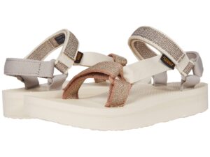 teva women's sandals, karina white swan metallic multi, 42 eu