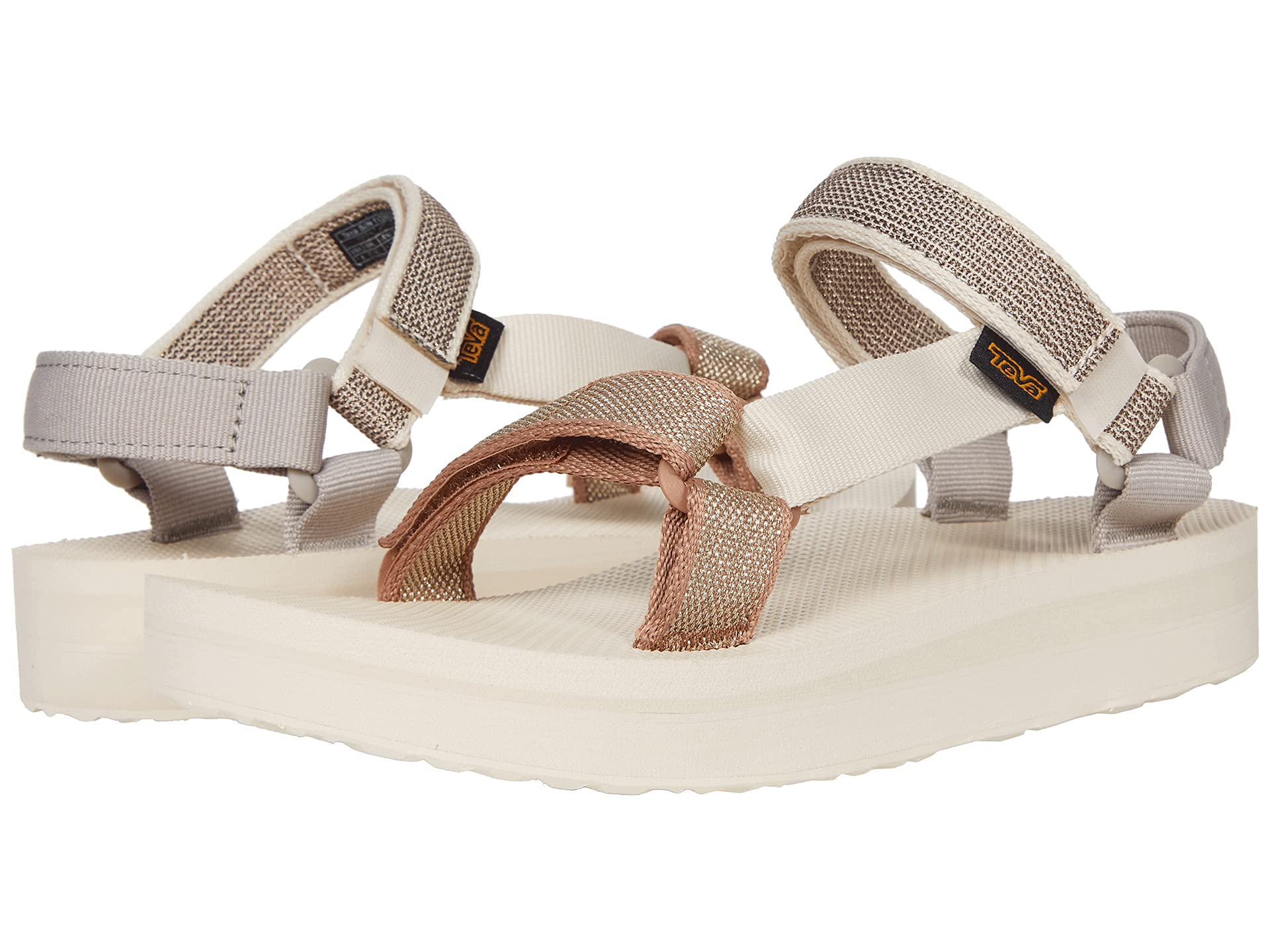 Teva Women's Sandals, Karina White Swan Metallic Multi, 42 EU