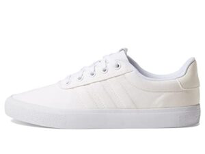 adidas women's vulc raid3r skate shoe, white/white/silver metallic, 8