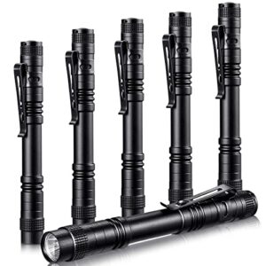 honoson 6 pieces led pen light flashlight small mini flashlight pocket light penlight with clip compact torch for inspection work and repair