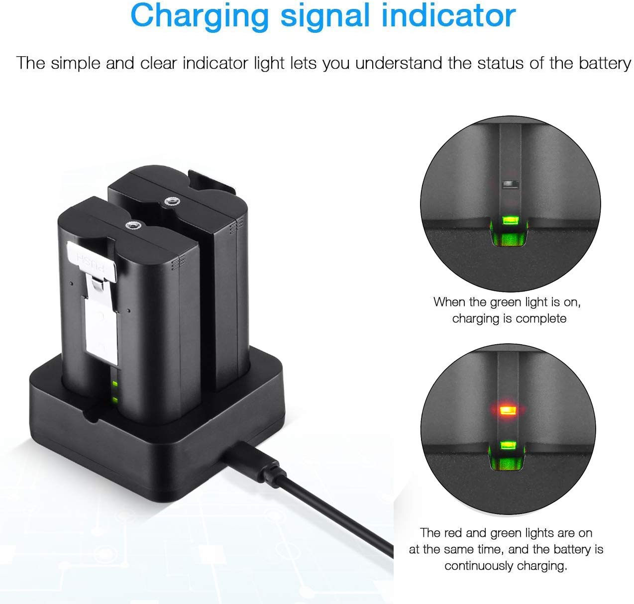 Charging Station and 2 Packs Rechargeable 3.65V Lithium-Ion Battery Battery That is Compatible with Ring, for Video Doorbell 2/3 and Spotlight Cam Battery 6400mAh （ 2023 Stronger Compatibility）