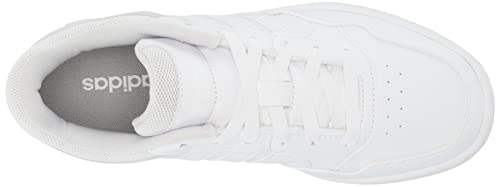 adidas Women's Hoops 3.0 Low Top Basketball Shoe, White/White/Dash Grey, 8