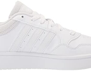 adidas Women's Hoops 3.0 Low Top Basketball Shoe, White/White/Dash Grey, 8