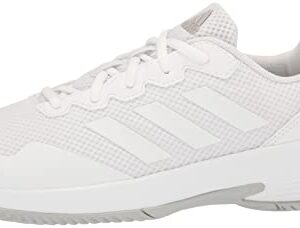 adidas womens Gamecourt 2 Tennis Shoe, White/White/Grey, 7.5 US