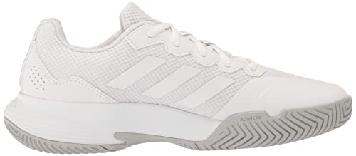 adidas womens Gamecourt 2 Tennis Shoe, White/White/Grey, 7.5 US