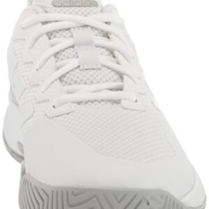 adidas womens Gamecourt 2 Tennis Shoe, White/White/Grey, 7.5 US