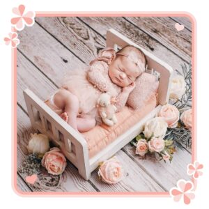 Newborn Photography Props Wooden Bed Baby Photoshoot Props Doll Bed Baby Photo Prop White Wood Mini Bed for Photography Baby Doll Bed Make The Old Bed Photography Props Baby Photo Studio Props