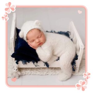 Newborn Photography Props Wooden Bed Baby Photoshoot Props Doll Bed Baby Photo Prop White Wood Mini Bed for Photography Baby Doll Bed Make The Old Bed Photography Props Baby Photo Studio Props