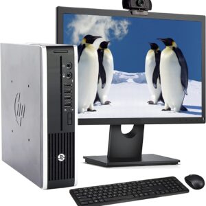 HP 8300 USFF Computer Desktop PC, Intel Core i5 3.2GHz Processor, 8GB Ram, 500GB Hard Drive, WiFi | Bluetooth, 1080p Webcam, Wireless Keyboard & Mouse, 19 Inch Monitor, Windows 10 (Renewed)