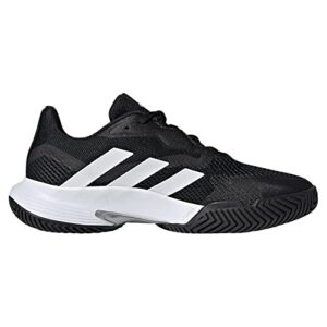 adidas Women's CourtJam Control Tennis Shoe, Core Black/White/Silver Metallic, 8.5