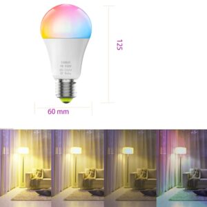 TANMAR Color Changing Light Bulb,Smart Bulb [2 Pack], E26/E27 9W (85-265V) RGBW LED