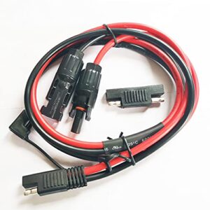 Apoi 10AWG Solar Panel Connectors,SAE to Male & Female Adapter [1m3.3ft] SAE Adapter Extension Cable Wire for RV Solar Panels with SAE to SAE Polarity Reverse Adapters, Black,Red