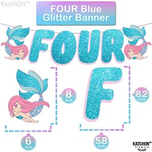 KatchOn, Big Mermaid 4th Birthday Decorations Set - Pack of 8 | Mermaid Birthday Decorations For Girls 4 | Mermaid Balloons Decoration | Mermaid Party Decorations 4th Birthday | Mermaid Party Supplies