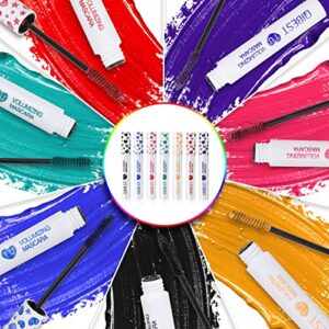 Luxsea Waterproof Colorful Mascara 7 Colors Long Lasting Mascara Lengthening Voluminous Eyeliner Charming Mascara for Eyelash Eye Makeup