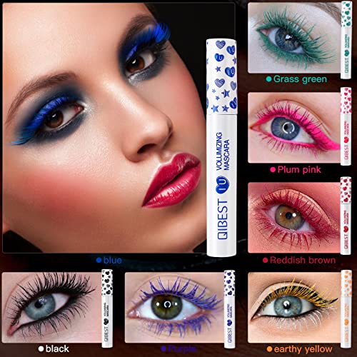 Luxsea Waterproof Colorful Mascara 7 Colors Long Lasting Mascara Lengthening Voluminous Eyeliner Charming Mascara for Eyelash Eye Makeup