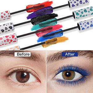 Luxsea Waterproof Colorful Mascara 7 Colors Long Lasting Mascara Lengthening Voluminous Eyeliner Charming Mascara for Eyelash Eye Makeup