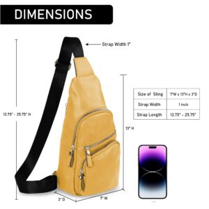 Emperia Small Sling Bag Fanny Packs Crossbody Bags Travel Backpack Chest Bag Gifts for Women Men Mustard