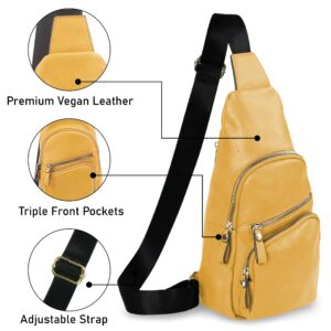 Emperia Small Sling Bag Fanny Packs Crossbody Bags Travel Backpack Chest Bag Gifts for Women Men Mustard