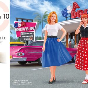 Hasegawa FC10 1/24 Figure Collection Series 50's American Girls Figure (Set of 2) Plastic Model