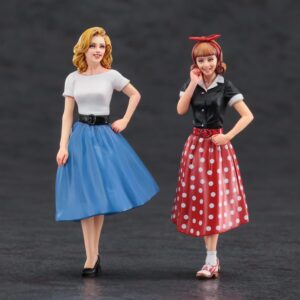 Hasegawa FC10 1/24 Figure Collection Series 50's American Girls Figure (Set of 2) Plastic Model