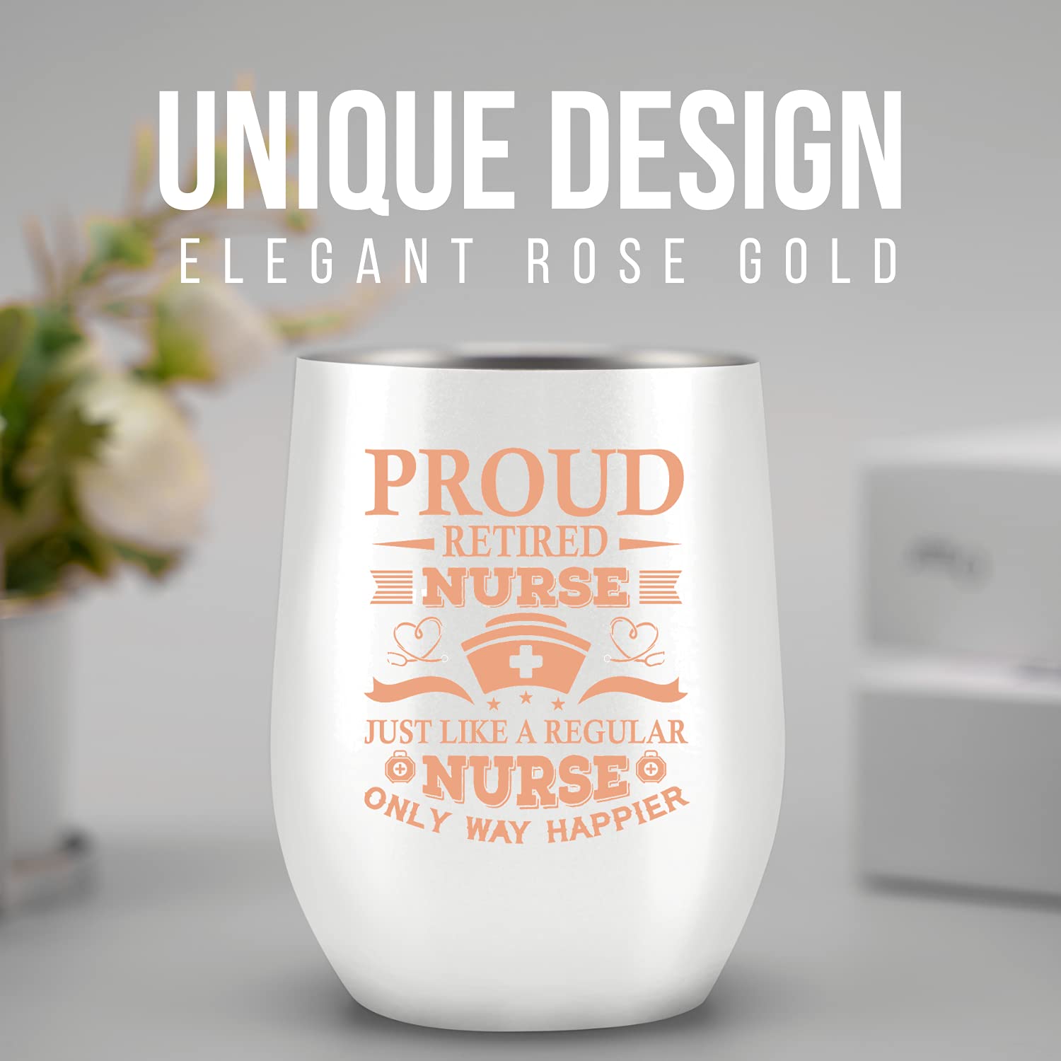 Onebttl Nurse Retirement Gifts for Women, Retirement Gifts for Women 2023, Insulated 12oz Stainless Steel Tumbler with Lid, Proud Retired Nurse Tumbler/Mug/Cup, Gift Box Included