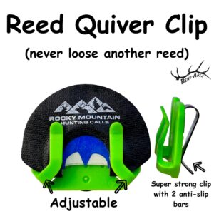 Bend-Able Reed Quiver (Clip-on) 2-Pack for Diaphragm Mouth Reeds. Quick Access to Your Elk, Turkey, Coyote Mouth Calls