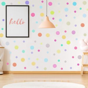 288 pieces polka dots wall stickers large round polka dot confetti wall decals assorted polka dot stickers for baby nursery child kid boy girl bedroom home decor, 8 sheets (light color)