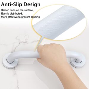 Sumnacon 12 Inch Anti-Slip Grip Bath Grab Bar - Sturdy Stainless Steel Shower Handle with Screws, Safety Handicap Shower Bar for Bathtub Toilet Bathroom Kitchen Stairway Handrail, White